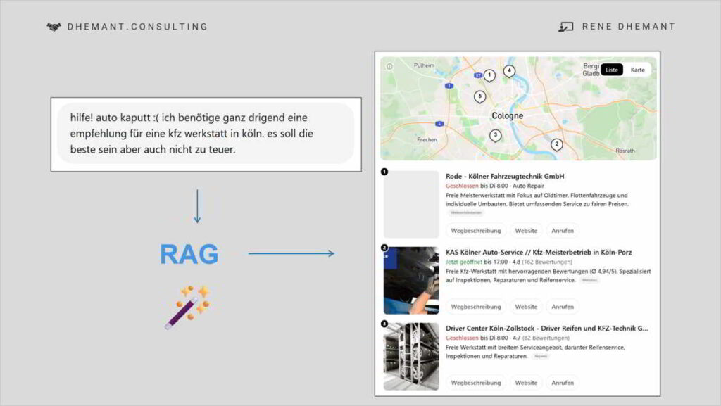Antwort von ChatGPT unter Benutzung der RAG-Komponente (bing search)