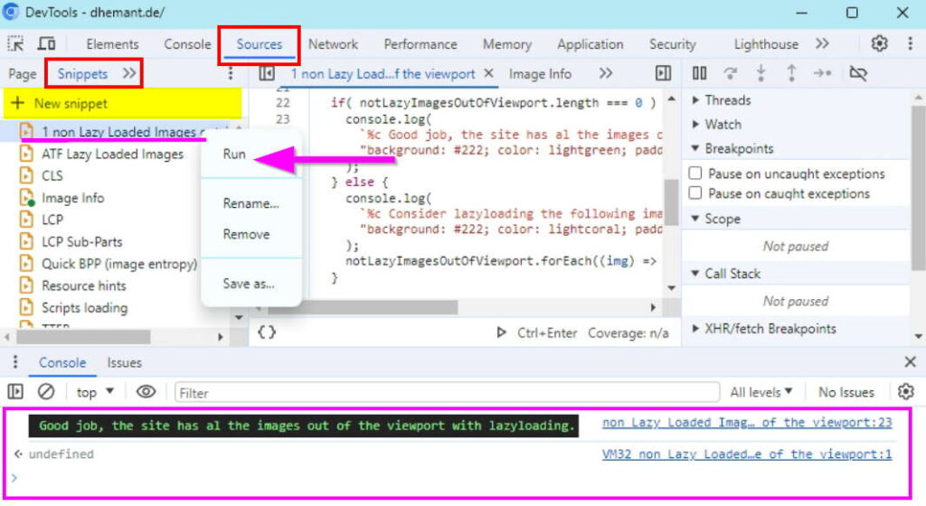 Devtoolsjssnippets top tech tip competion audisto