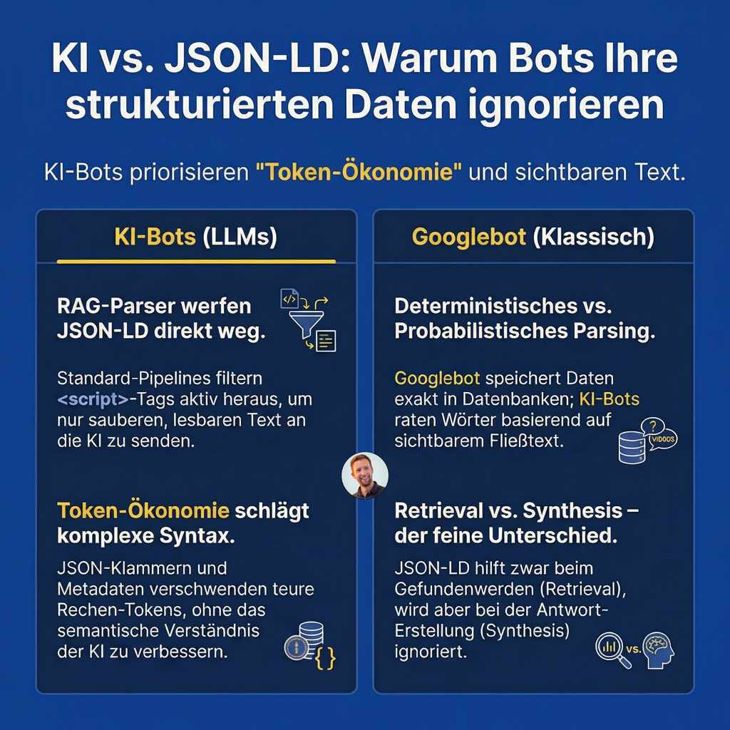 Infografik warum KI-Bots JSON-LD ignorieren