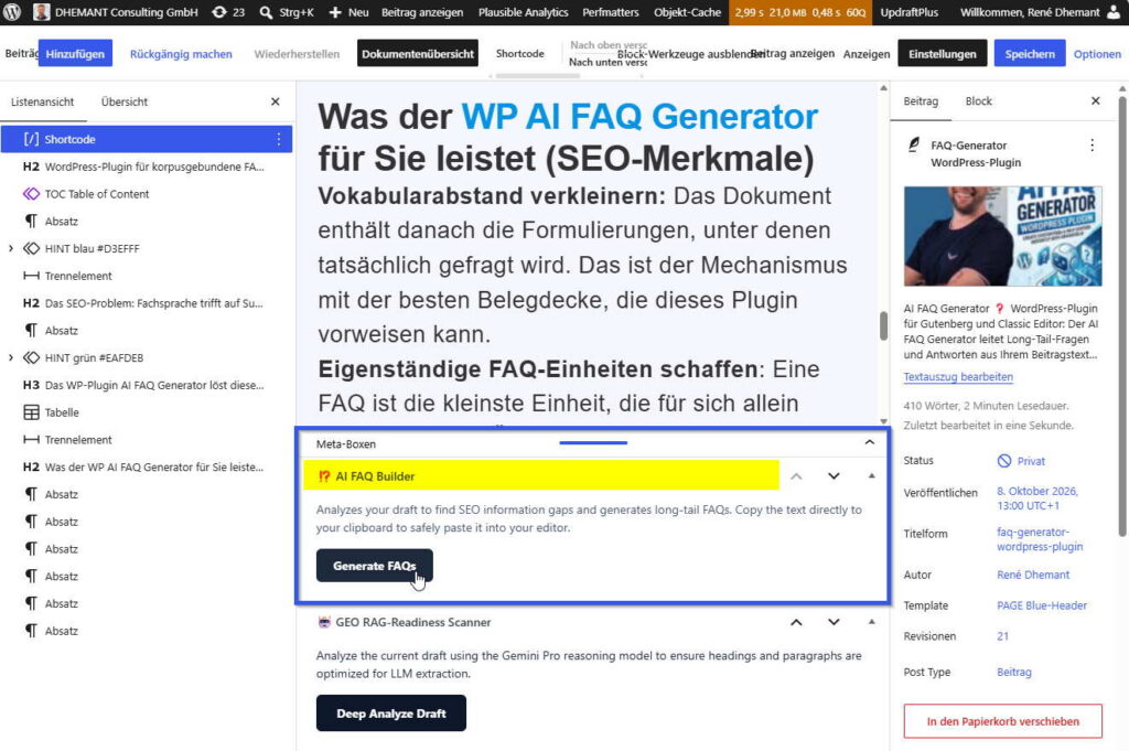 SEO-Plugin für den Gutenberg-Editor