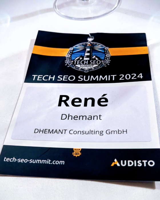Speaker badge rene dhemant audisto technical seo summit