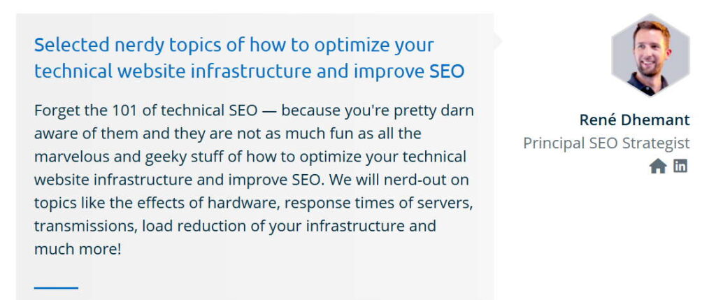 Topic technical seo rene dhemant